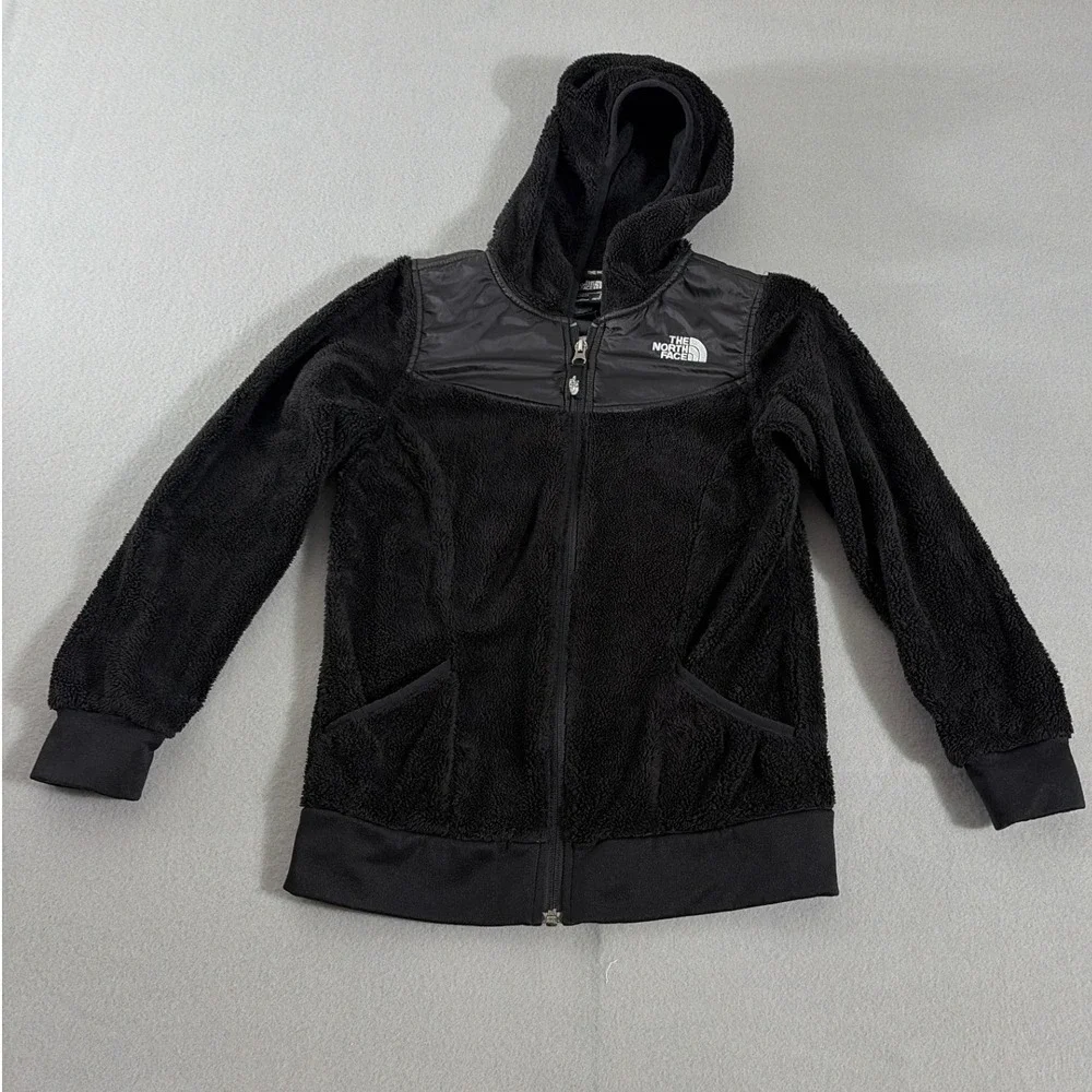 The North Face Girls Oso Hoodie Black Full Zip Fleece Jacket Size‎ M 10/12